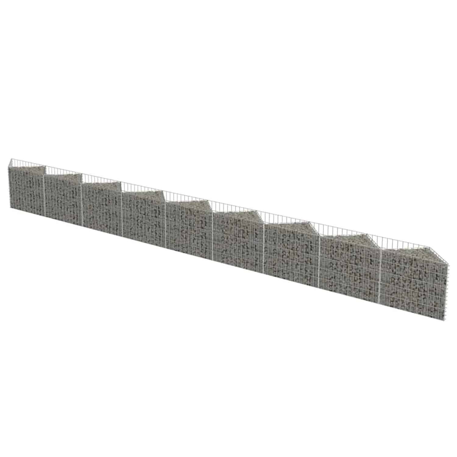 vidaXL Gabionenwand Verzinkter Stahl 630x30x50 cm 143574
