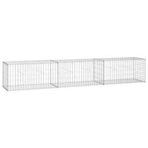 vidaXL Gabionenwand mit Abdeckung 300x50x50 cm Verzinkter Stahl 143591