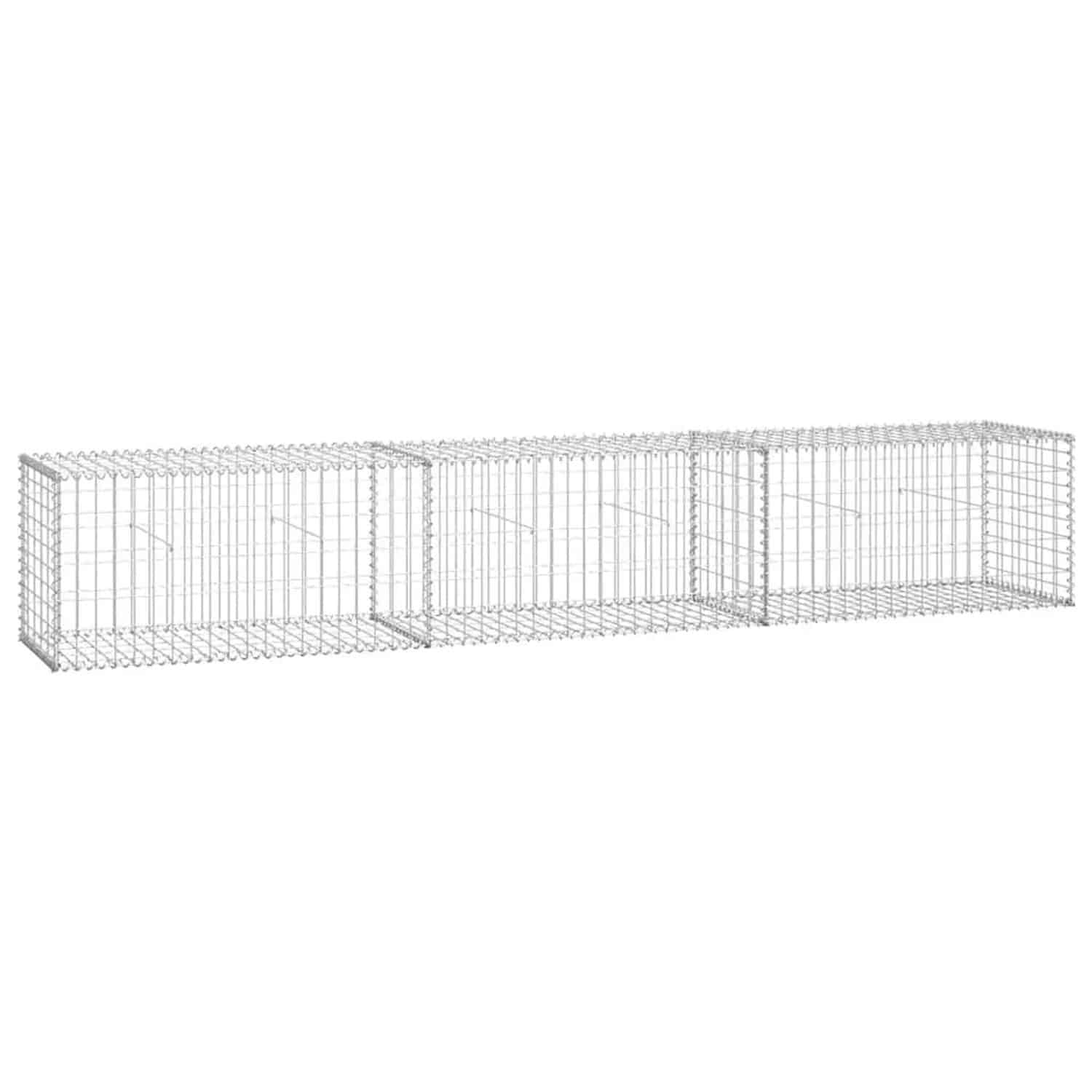 vidaXL Gabionenwand mit Abdeckung 300x50x50 cm Verzinkter Stahl 143591