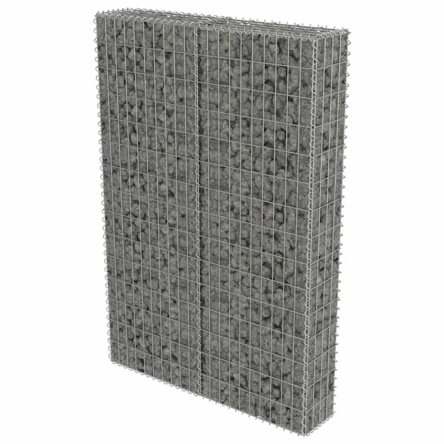vidaXL Gabionenwand mit Abdeckung Verzinkter Stahl 100x20x150 cm 143579