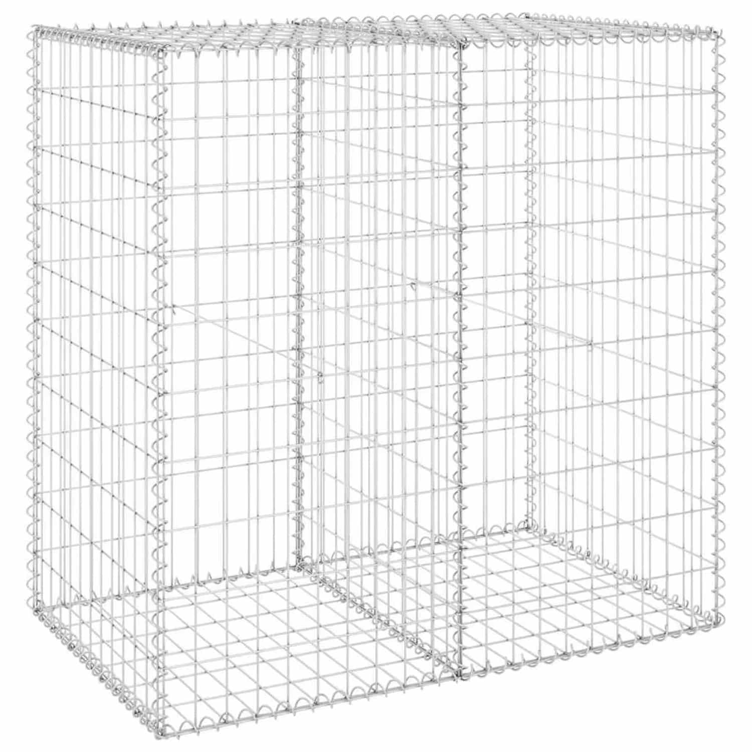 vidaXL Gabionenwand mit Abdeckung Verzinkter Stahl 100x60x100 cm 147813