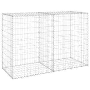 vidaXL Gabionenwand mit Abdeckung Verzinkter Stahl 150x60x100 cm 147814