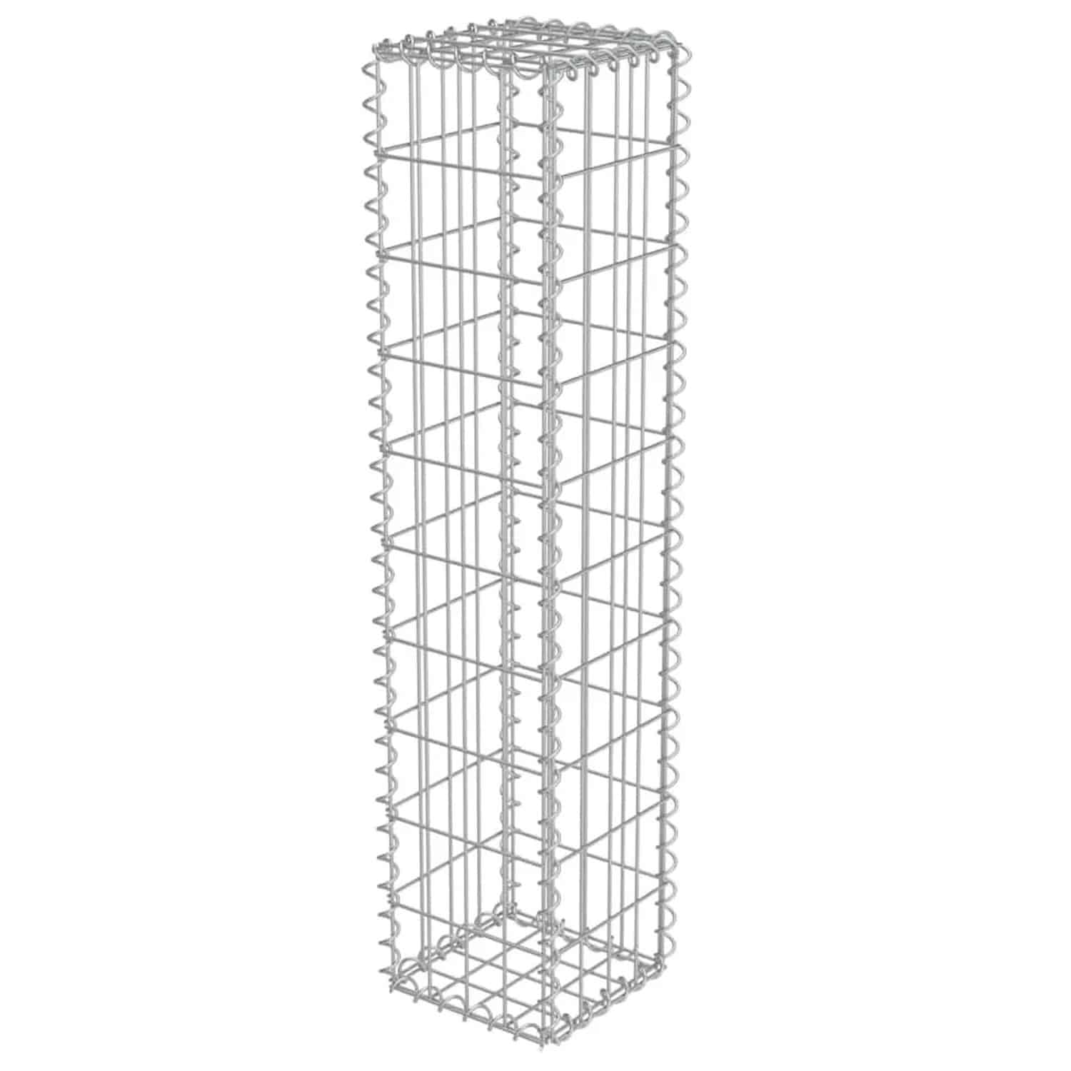 vidaXL Gabionenwand mit Abdeckung Verzinkter Stahl 20x20x100 cm 143575