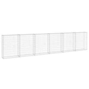 vidaXL Gabionenwand mit Abdeckung Verzinkter Stahl 300x30x100 cm 147821