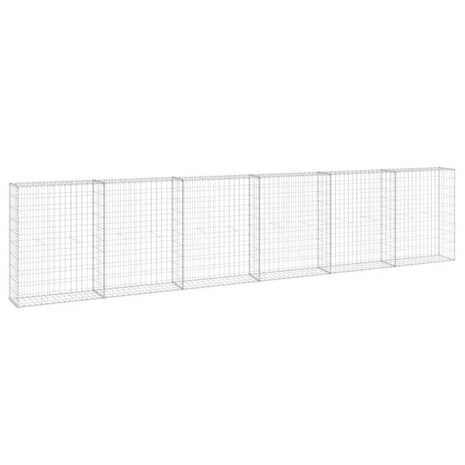 vidaXL Gabionenwand mit Abdeckung Verzinkter Stahl 300x30x100 cm 147821