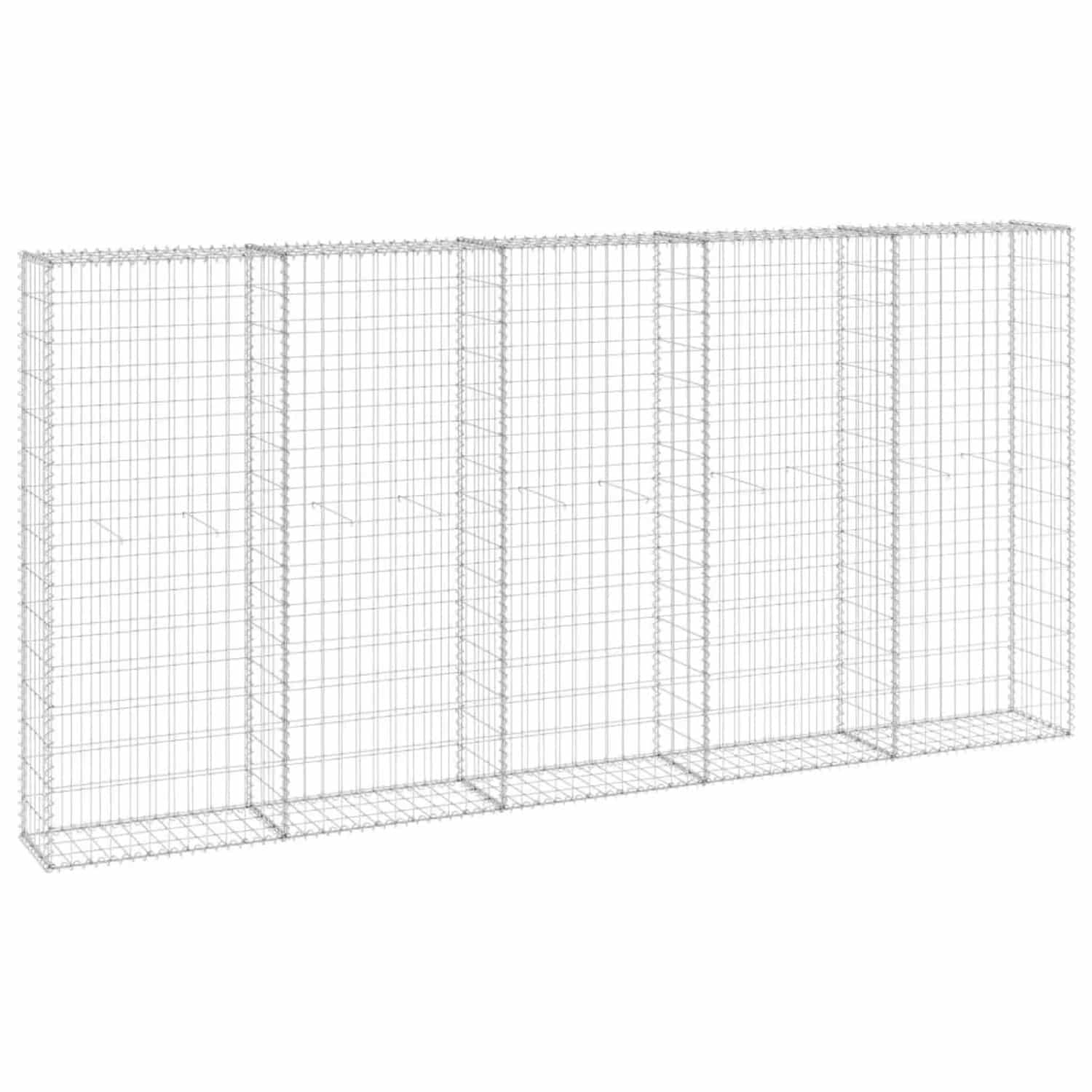 vidaXL Gabionenwand mit Abdeckung Verzinkter Stahl 300x30x150 cm 147822