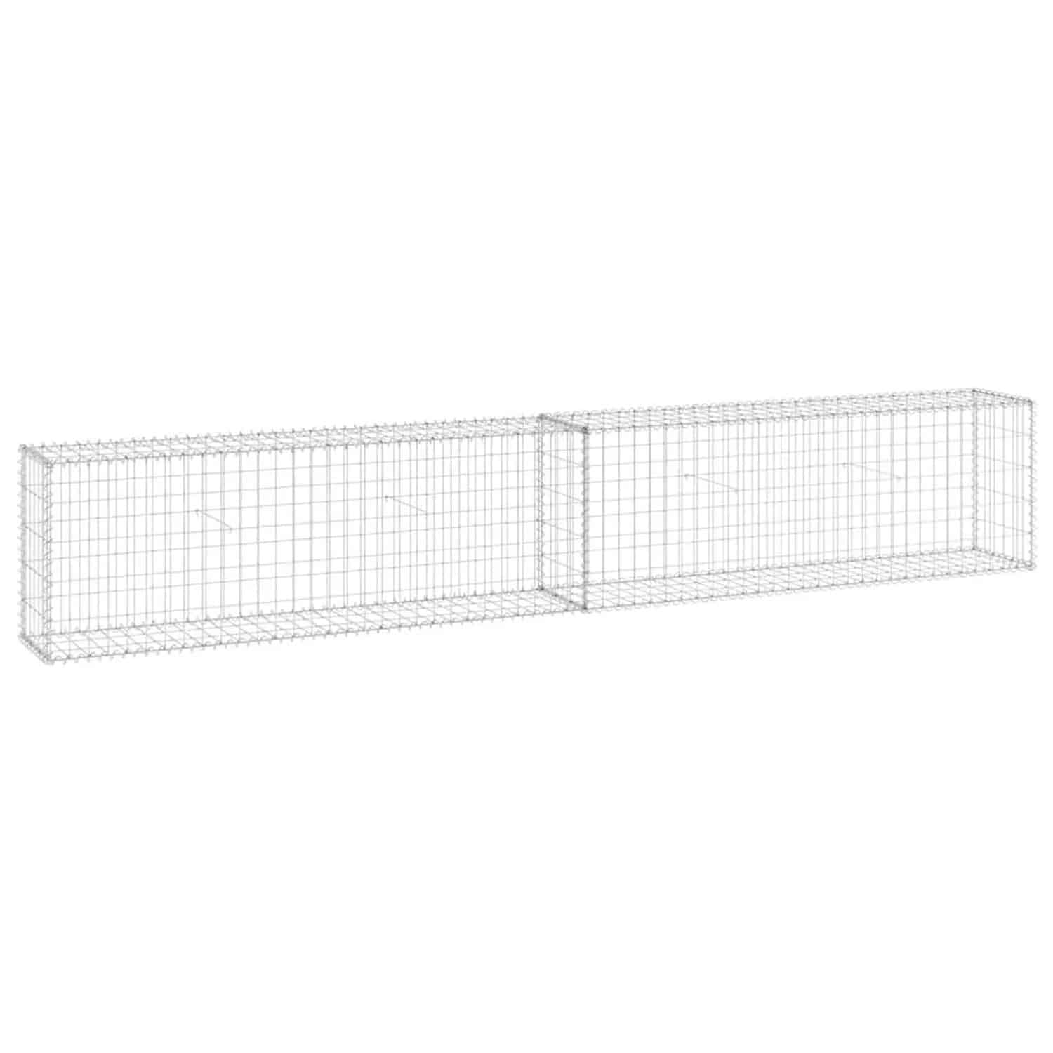 vidaXL Gabionenwand mit Abdeckung Verzinkter Stahl 300x30x50 cm 147820