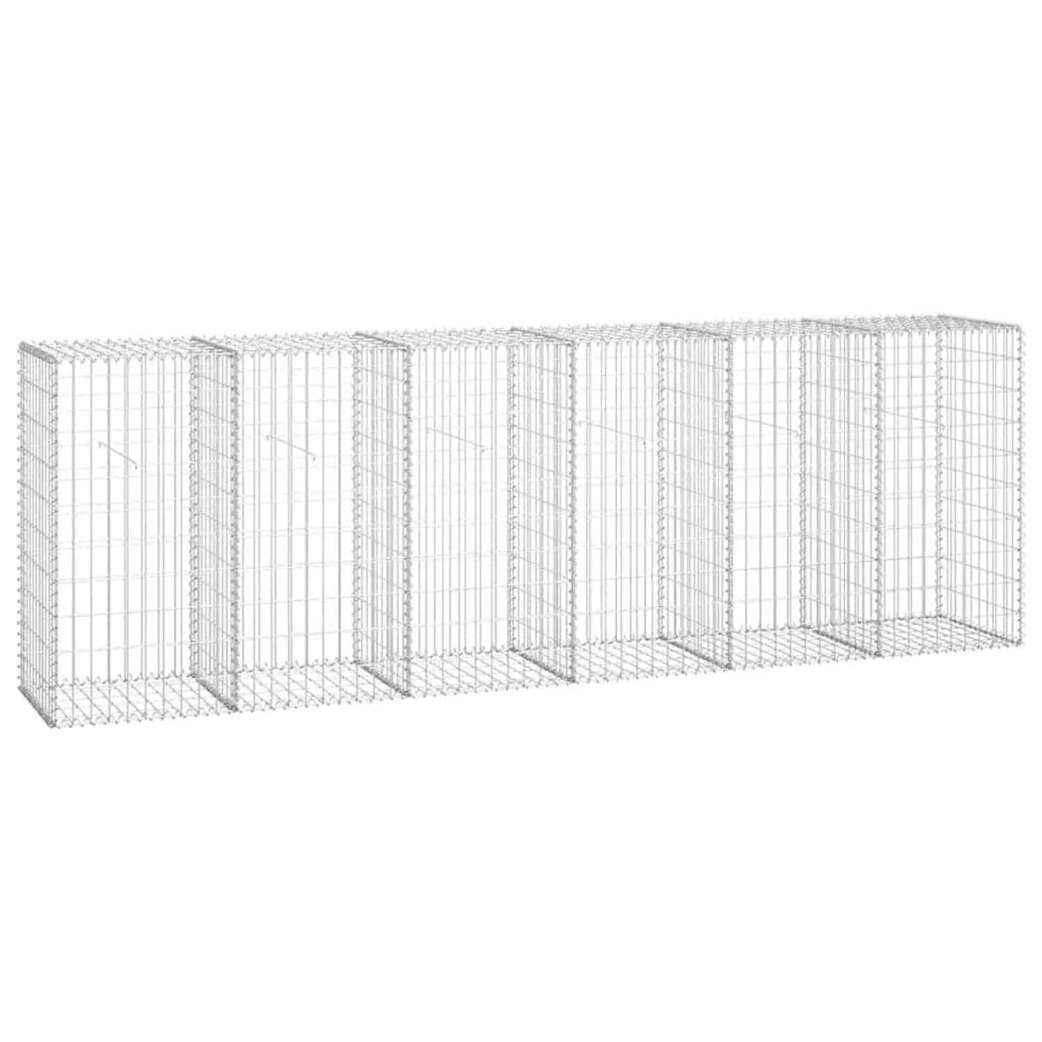 vidaXL Gabionenwand mit Abdeckung Verzinkter Stahl 300x50x100 cm 143592