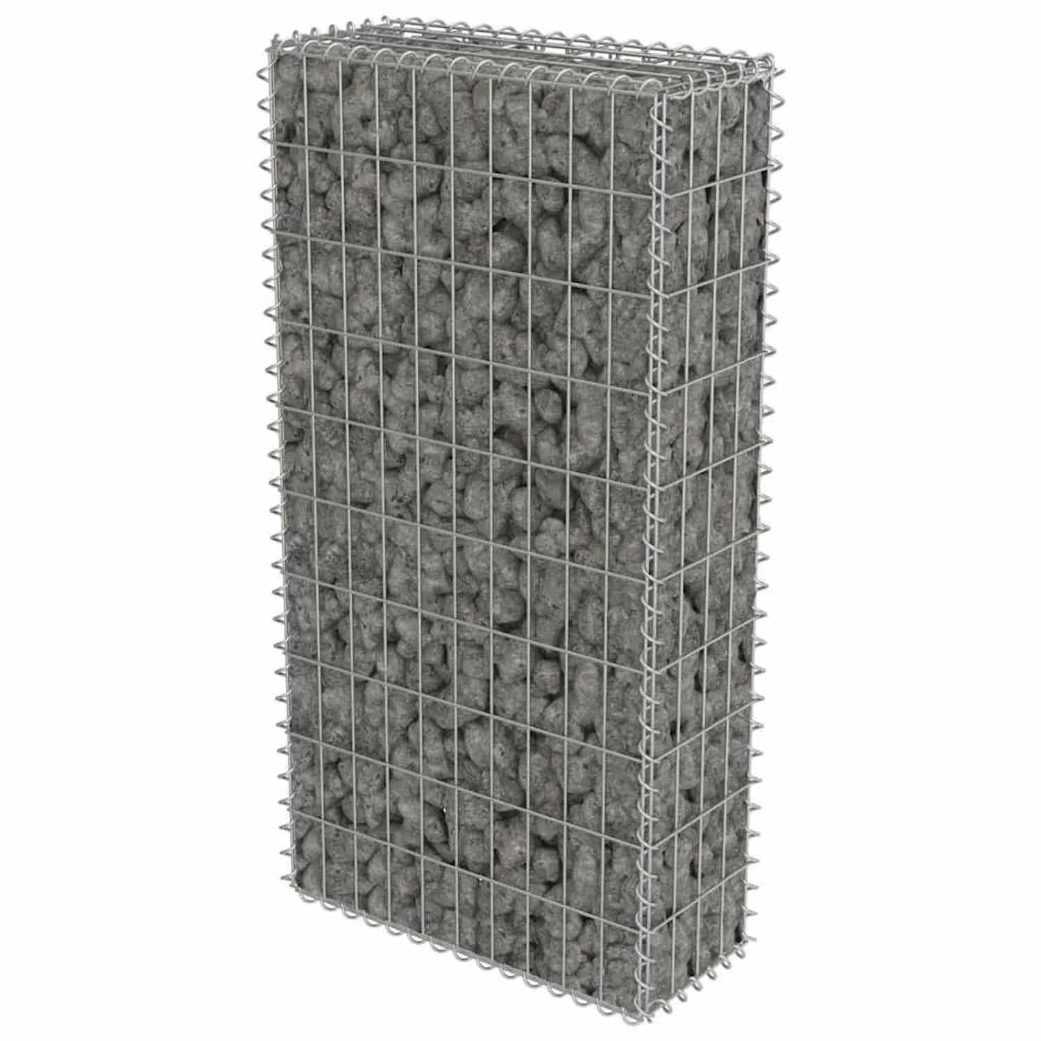vidaXL Gabionenwand mit Abdeckung Verzinkter Stahl 50x20x100 cm 143576