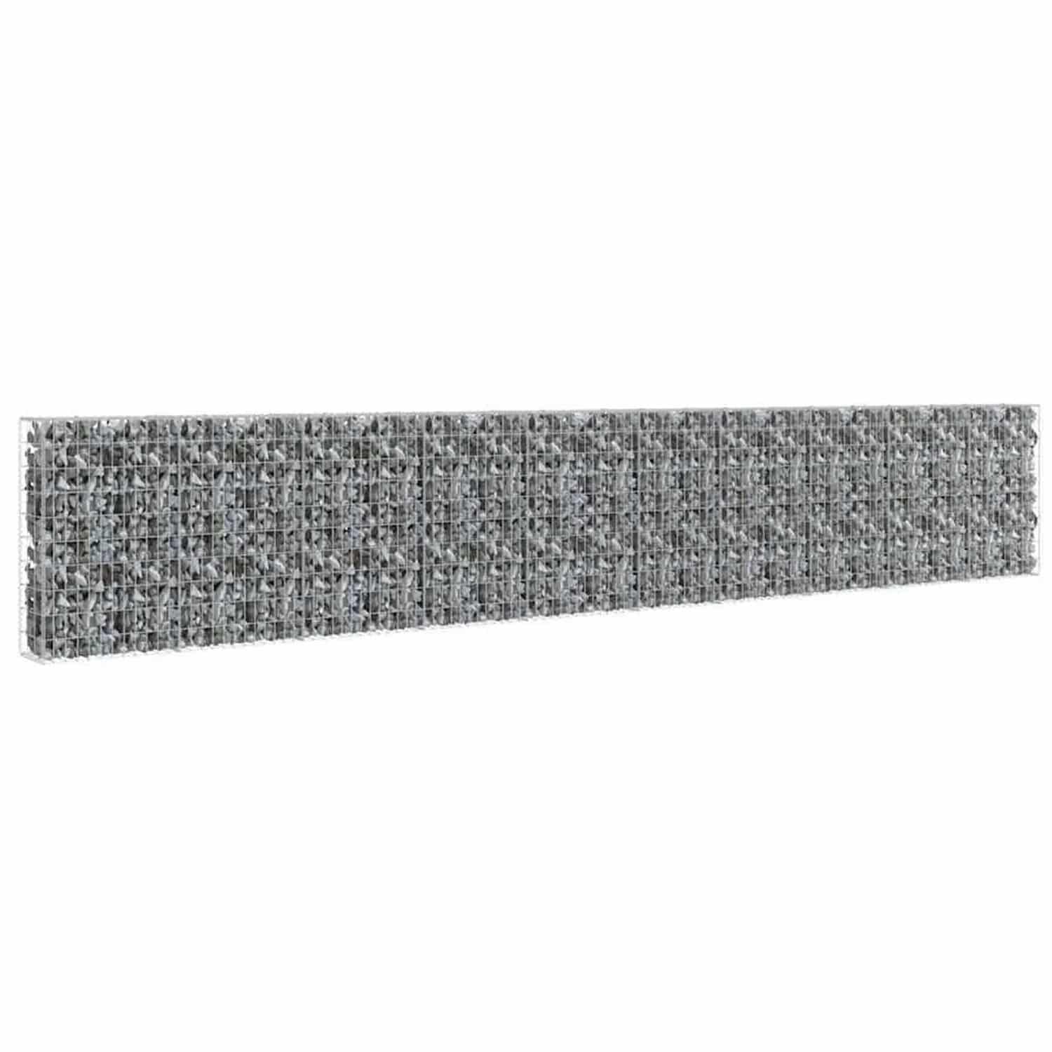 vidaXL Gabionenwand mit Abdeckung Verzinkter Stahl 600x30x100 cm 143584