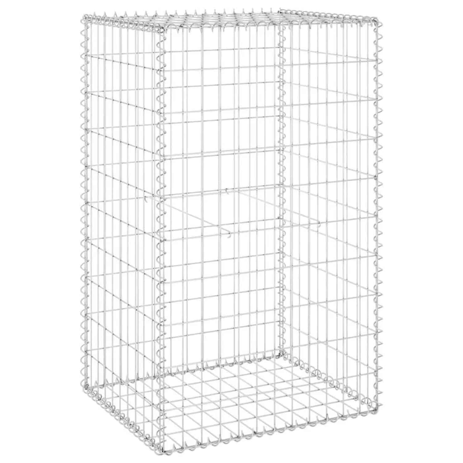 vidaXL Gabionenwand mit Abdeckung Verzinkter Stahl 60x50x100 cm 147812