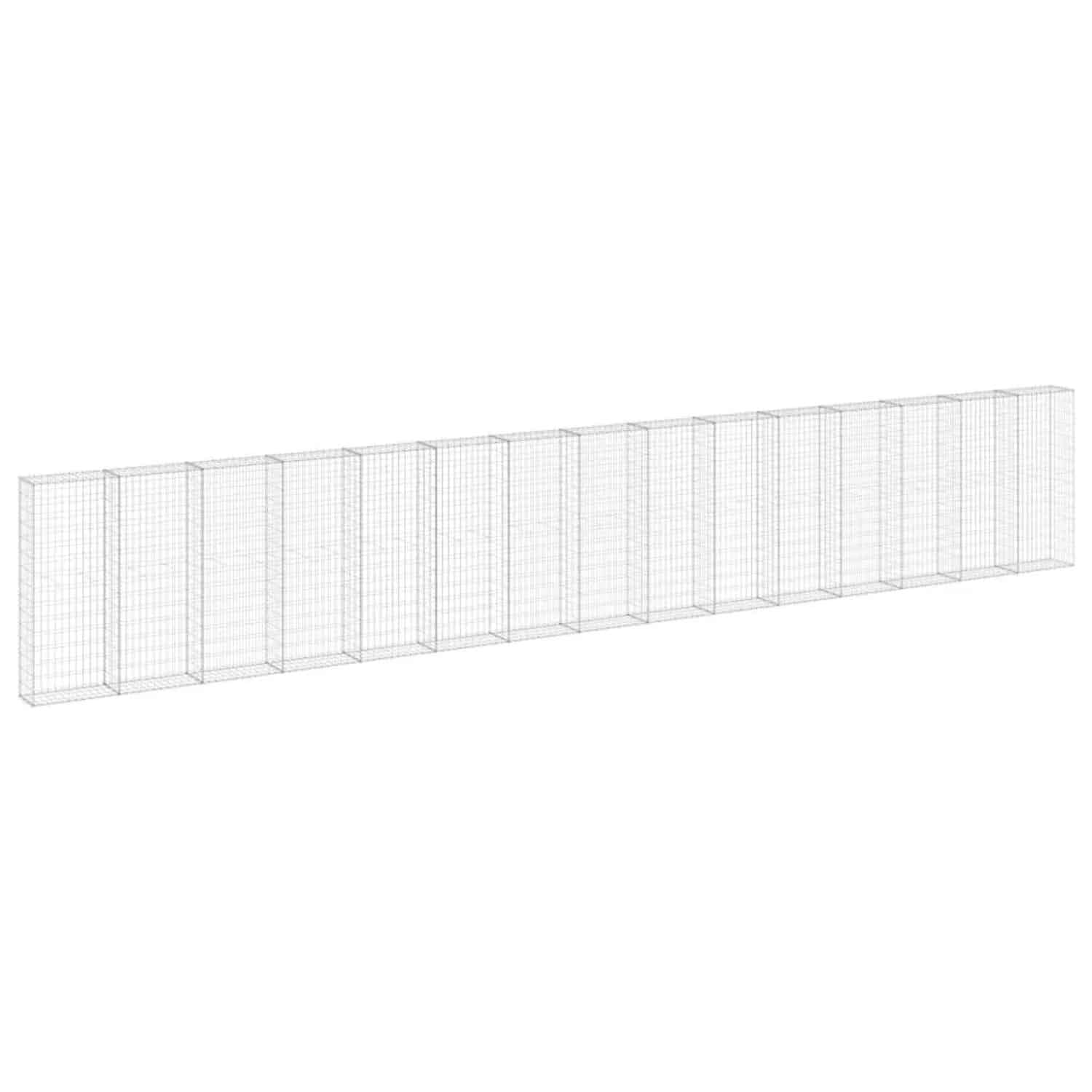 vidaXL Gabionenwand mit Abdeckung Verzinkter Stahl 900x30x150 cm 147818