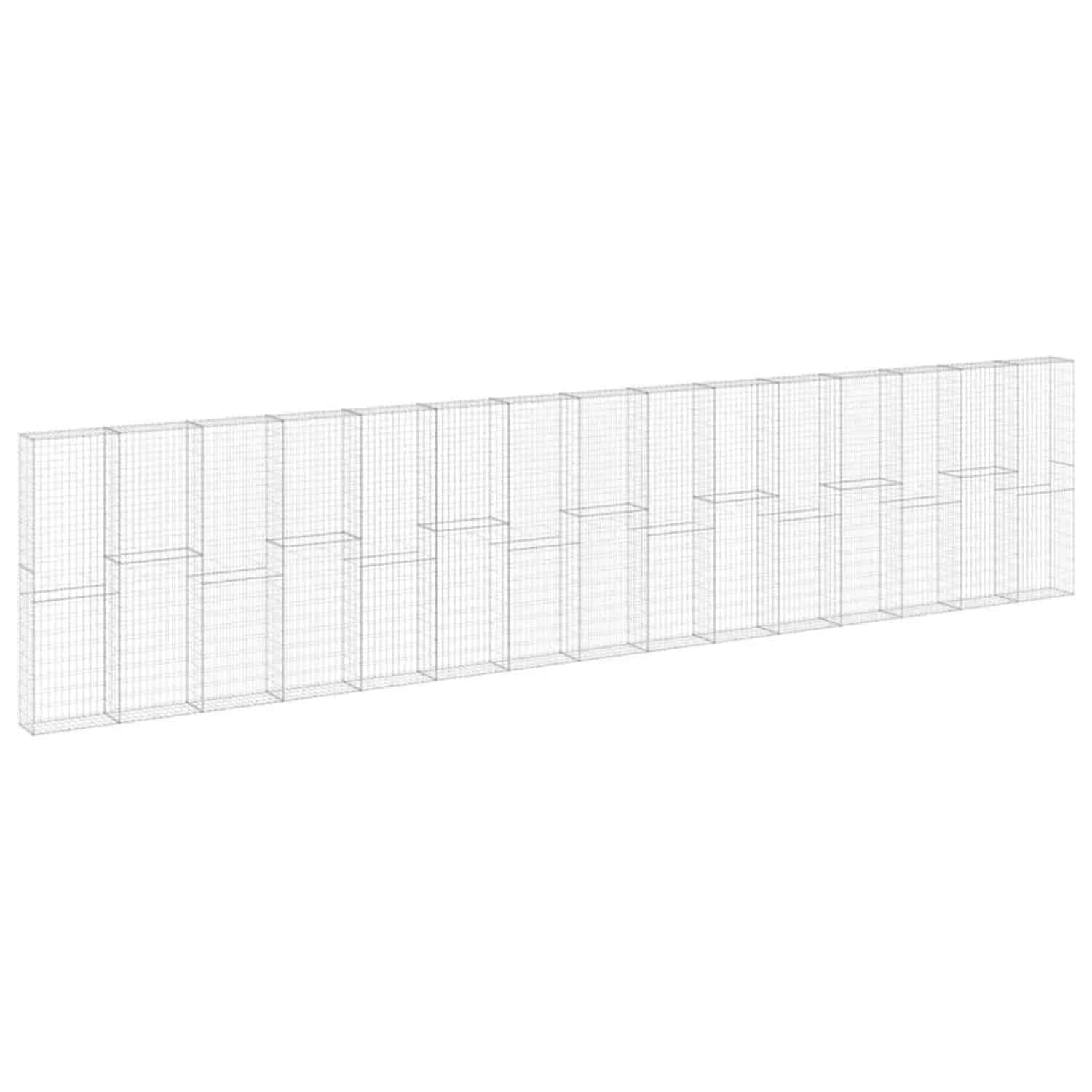 vidaXL Gabionenwand mit Abdeckung Verzinkter Stahl 900x30x200 cm 147819