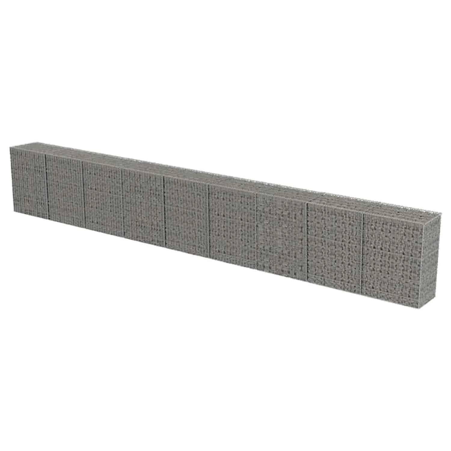 vidaXL Gabionenwand mit Abdeckung Verzinkter Stahl 900x50x100 cm 143588