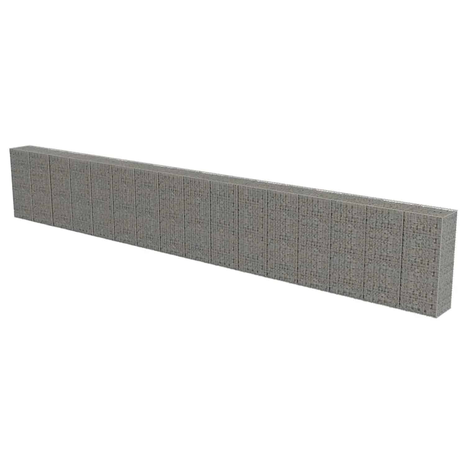 vidaXL Gabionenwand mit Abdeckung Verzinkter Stahl 900x50x150 cm 143589