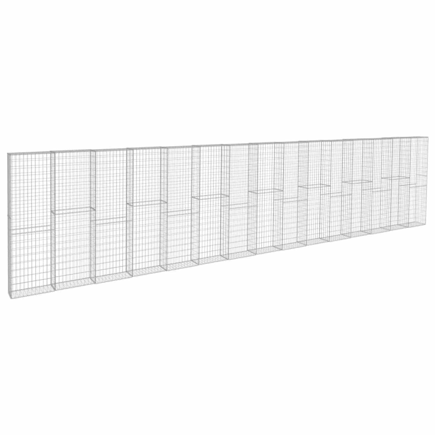 vidaXL Gabionenwand mit Abdeckung Verzinkter Stahl 900x50x200 cm 144916