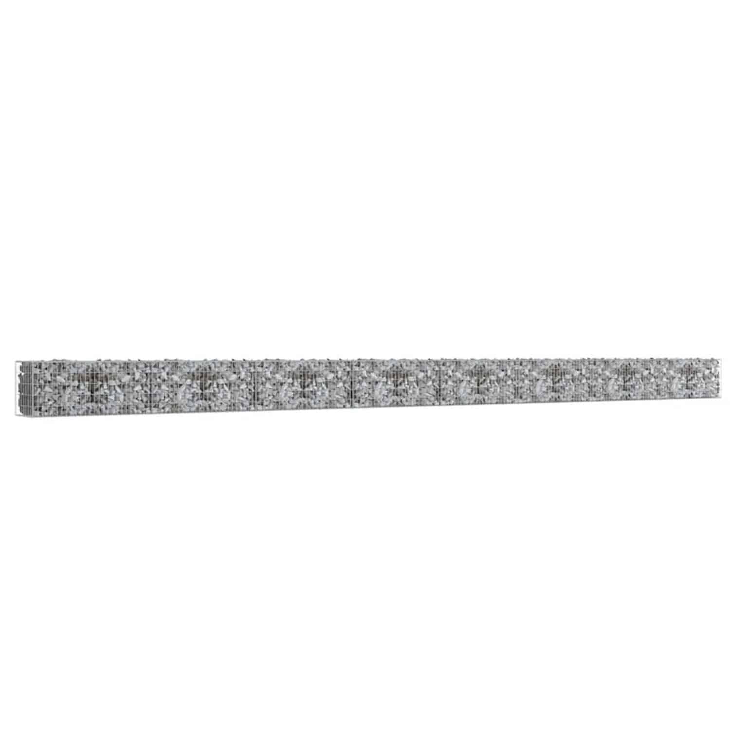 vidaXL Gabionenwand mit Abdeckung Verzinkter Stahl 900x50x50 cm 143587