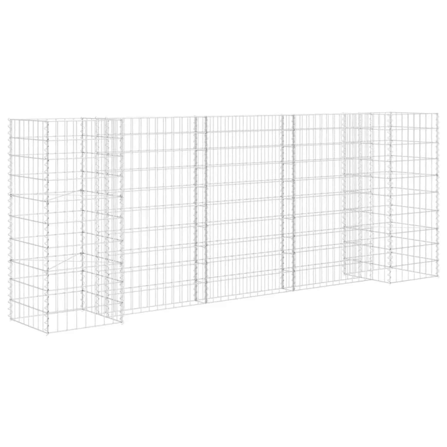 vidaXL H-Förmiger Gabionen-Pflanzkorb Stahldraht 260x40x100 cm 145661