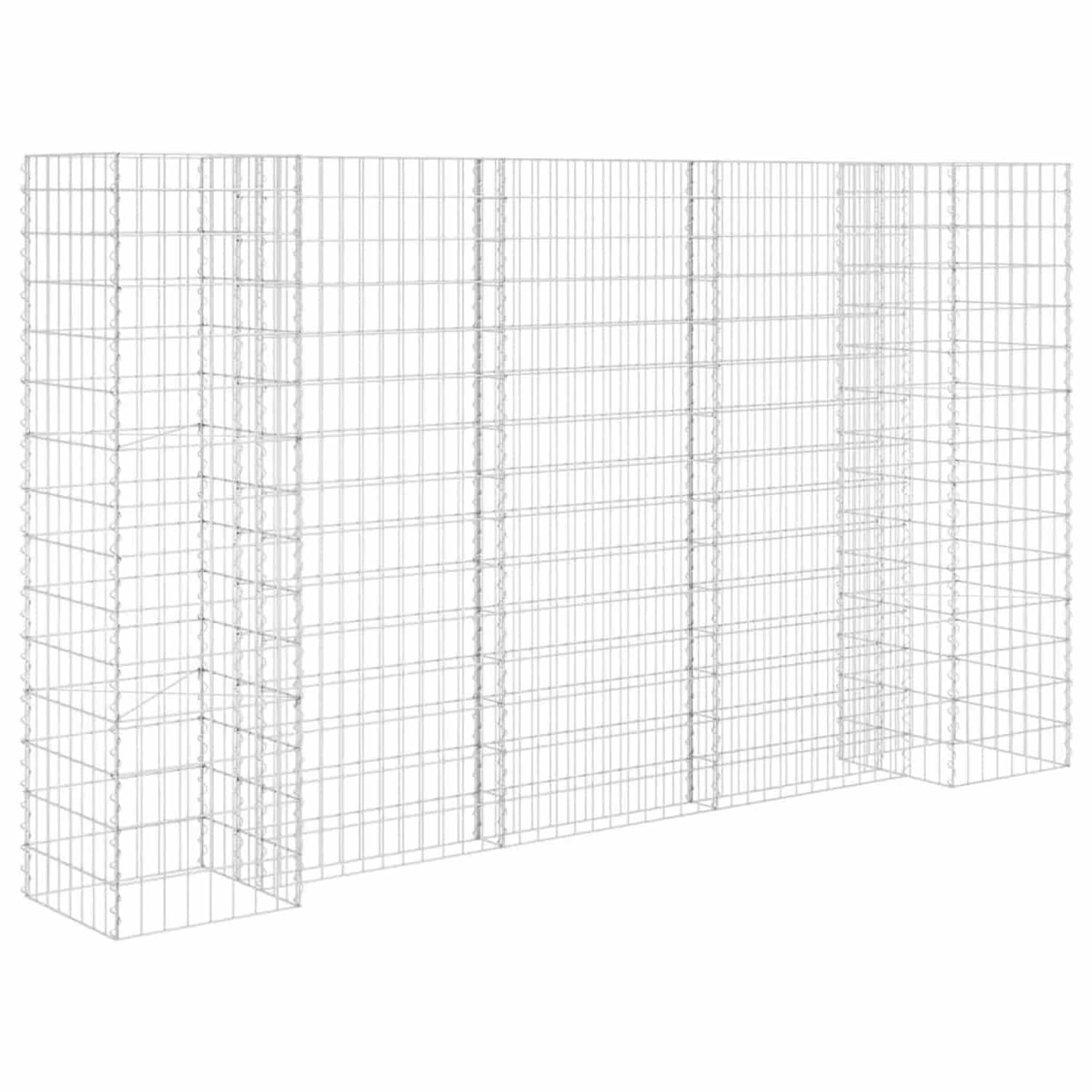 vidaXL H-Förmiger Gabionen-Pflanzkorb Stahldraht 260x40x150 cm 145663