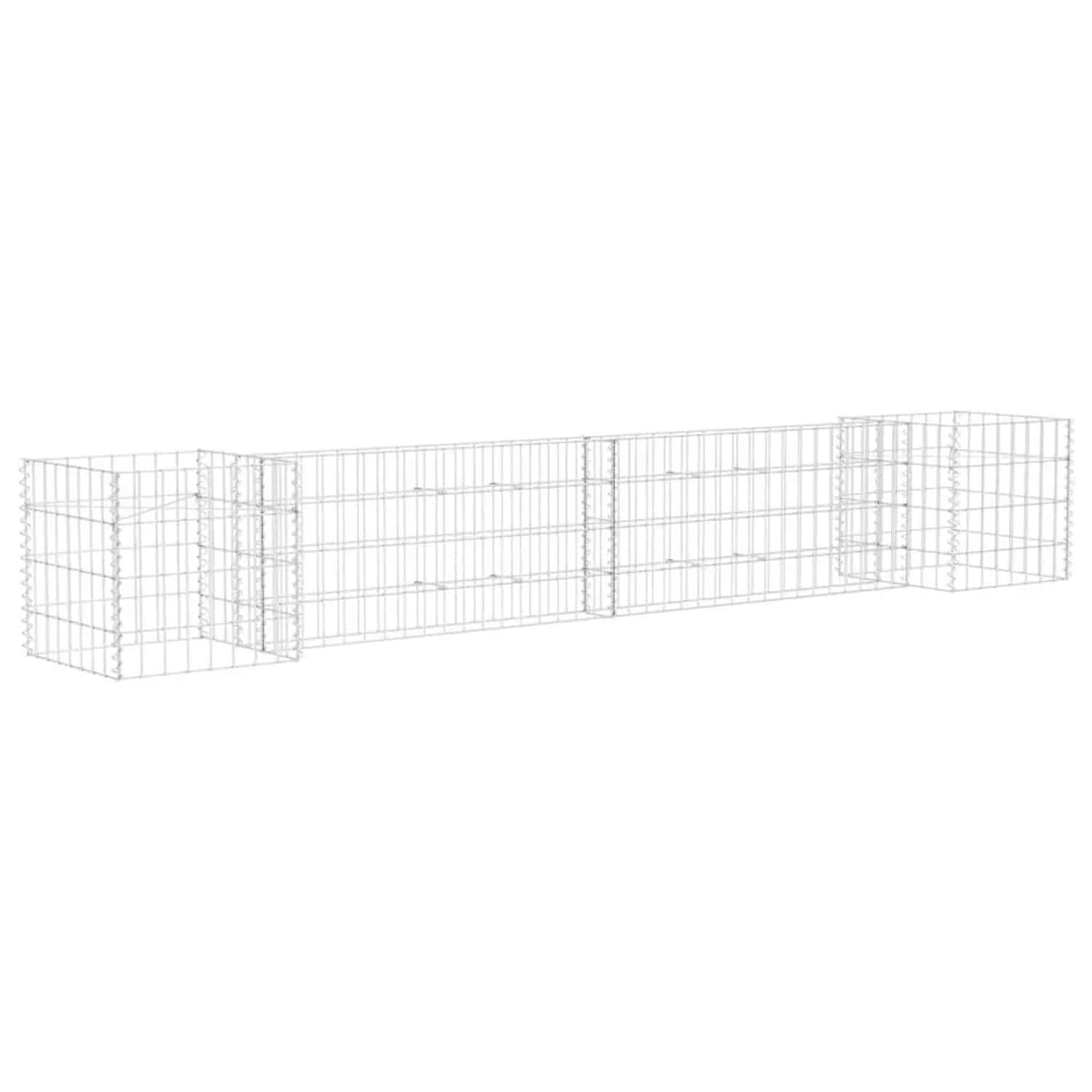 vidaXL H-Förmiger Gabionen-Pflanzkorb Stahldraht 260x40x40 cm 145658