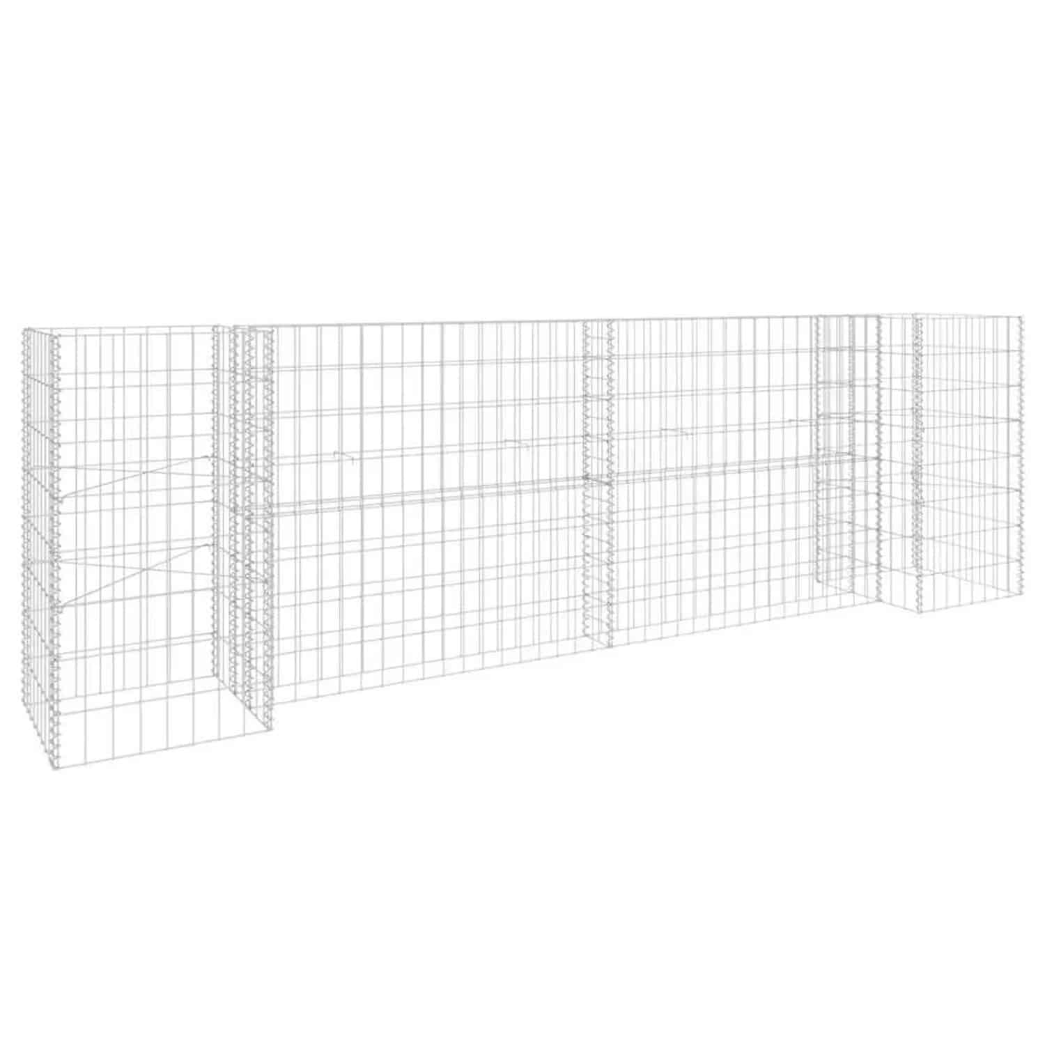 vidaXL H-Förmiger Gabionen-Pflanzkorb Stahldraht 260x40x80 cm 145660